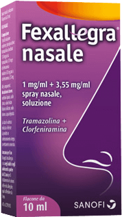 Confezione di Fexallegra Nasale: lo spray nasale a doppia azione: antistaminica e decongestionante